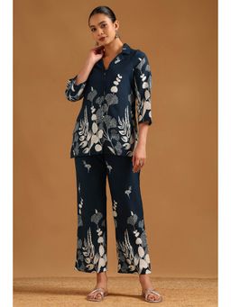 Soch - Navy Blue Polyester Co-Ord's Set
