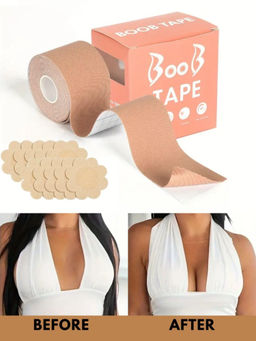 CareDone - Boob Tape kit - Instant Boob Lift Tape with 10 Reusable Nipple Pasties (Pack of 10)