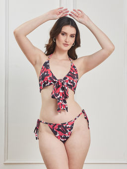 G Heist - Printed Multi-Colour Beachwear Swim Bikini Bra & Panty
