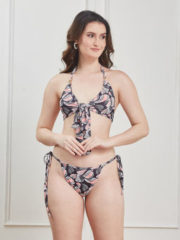 G Heist - Printed Multi-Colour Beachwear Swim Bikini Bra & Panty