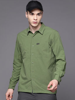 Columbia - Mens Green Omni-Wick Black Mesa Long Sleeve Shirt