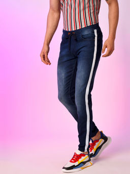 Campus Sutra - Men Side Striped Stylish Casual Denim Jeans
