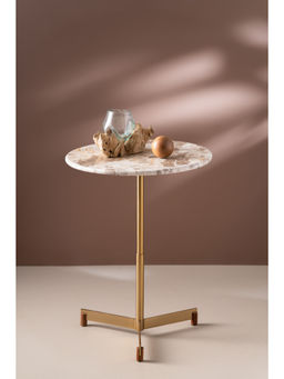 SG Home - Multi-Color Accent Edge Natural Stone Top Side Table