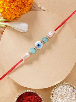 Karatcart - Stylish Beads Evil Eye Rakhi with Roli Chawal