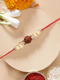 Karatcart - Traditional Rudraksh Rakhi Handmade Rakhi with Roli Chawal