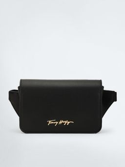 Tommy Hilfiger - Solid Black Pu Belt Bag