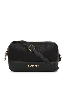 Tommy Hilfiger - Logo Black Polyester Sling Bag
