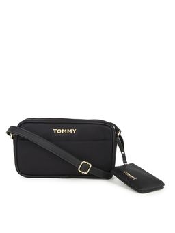 Tommy Hilfiger - Solid Black Nylon Sling Bag