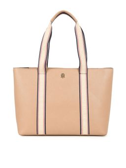 Tommy Hilfiger - Solid Brown Pvc Tote Bag