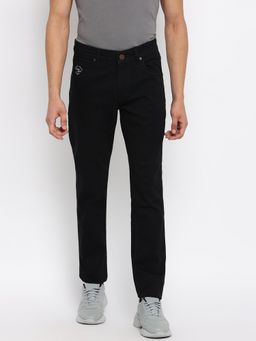 Cantabil - Solid Black Regular Fit Denim Jeans