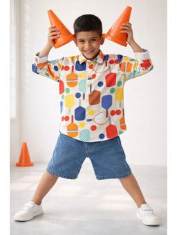 Tales & Stories - Multi-Color Printed Full Sleeves Collar Neck Shirt