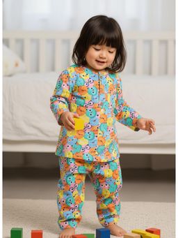 VASTRARTH - Multi-Color Printed Full Sleeves Round Neck Kurta And Pyjama