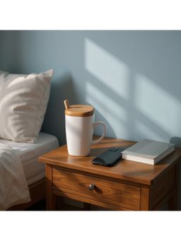 Nertz - White Bamboo Brew Porcelain Coffee Mug 370 ML