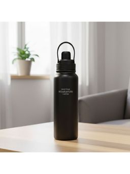 Nertz - Black Aerosip Stainless Steel Double Wall Vaccum Water Bottle 1000 ML