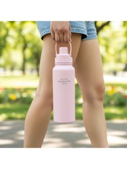 Nertz - Pink Aerosip Stainless Steel Double Wall Vaccum Water Bottle 1000 ML