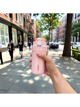 Nertz - Pink Dodge Pro Steel Fiinish Stainless Steel Double Wall Vaccum Water Bottle 420 ML