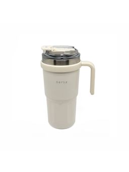 Nertz - White Groove Double-Wall Vacuum High-Grade Stainless Steel Bottle 600 ML
