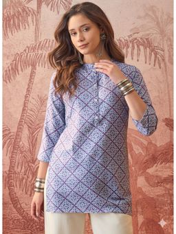 Four Steps - Purple Printed Short Kurtis