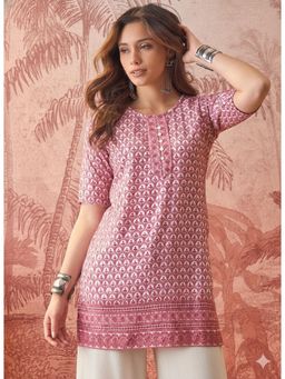 Four Steps - Pink Sequins Embroidered Kurti