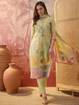 Four Steps - Yellow Schiffli Embroidered Kurta Sets