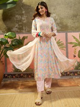Four Steps - Pink Pure Cotton Printed Kurta Set