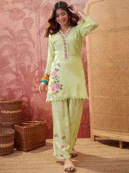 Four Steps - Yellow Pure Musline Digital Printed Co-Ord Set