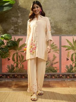 Four Steps - Peach Pure Musline Digital Printed Co-Ord Set