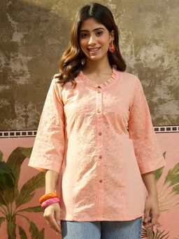 Four Steps - Peach Pure Schffli Princess Top