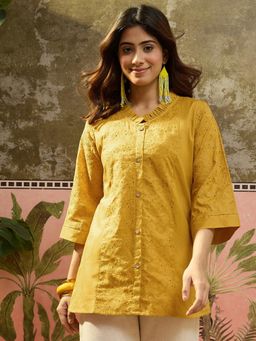 Four Steps - Mustard Pure Schffli Princess Top