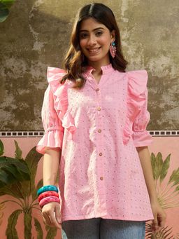 Four Steps - Pink Pure Schffli Short Tops