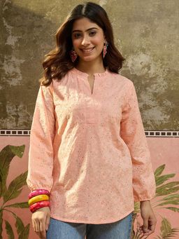 Four Steps - Peach Pure Schffli Short Top