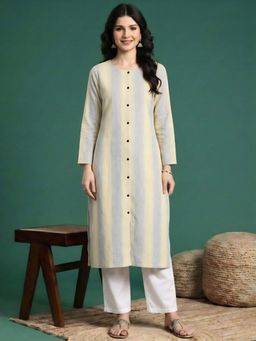 Four Steps - Yellow Visocose Kurtas