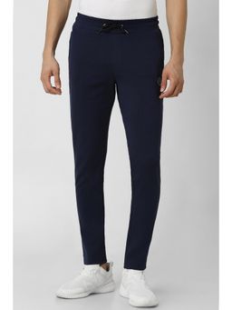 Van Heusen - Navy Solid Slim Fit Casual Track Pants