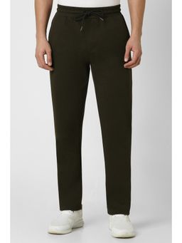 Van Heusen - Olive Solid Casual Track Pants