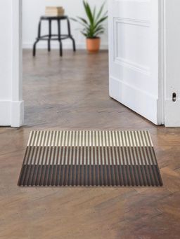 At Home by Nilkamal - Tri Stripes Design Polyester Anti-Slip Door Mat (Multi-Color)