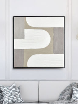 At Home by Nilkamal - Abstract Arches Canvas Wall Painting (Beige)