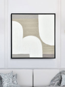 At Home by Nilkamal - Abstract Arches Canvas Wall Painting (Beige)
