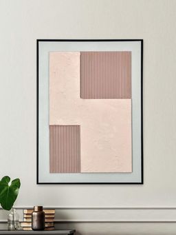 At Home by Nilkamal - Square Texture Canvas Wall Painting (Brown & Beige)