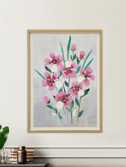 At Home by Nilkamal - 3D Flowers Canvas Wall Painting (Pink)
