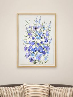 At Home by Nilkamal - 3D Flowers Canvas Wall Painting (Purple)