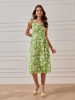 STREET 9 - Women Green Floral Printed Dress