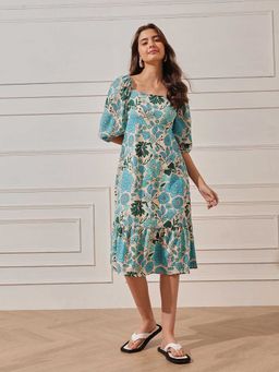 STREET 9 - Women Blue Floral Printed Dress