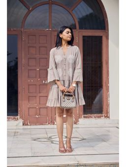 sencei - Women Grey Printed Dress