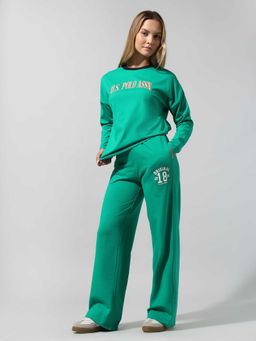 U.S. POLO ASSN. - Women Green Solid Co-Ord Set