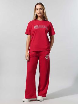 U.S. POLO ASSN. - Women Red Relaxed Fit Co-Ord Set
