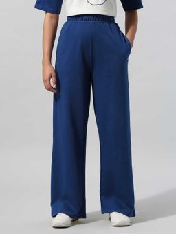 U.S. POLO ASSN. - Women Blue High Rise Solid Casual Trouser