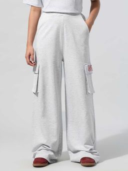 U.S. POLO ASSN. - Women Grey Solid Baggy Cargo Pocket Casual Trouser