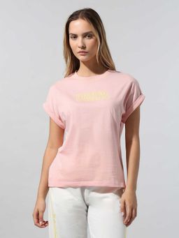 U.S. POLO ASSN. - Women Pink Half Sleeves Regular Fit T-shirt