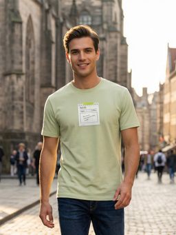 Nobero - Men Regular Fit Printed Green T-shirt