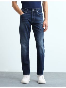 Flying Machine - Men Blue Slash Slim Fit Whiskered Jeans